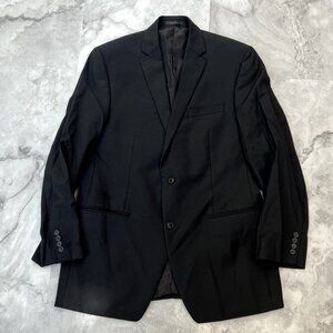 Calvin Klein Blazer Mens Size 42L Long Black Two Button Sport Coat Jacket‎